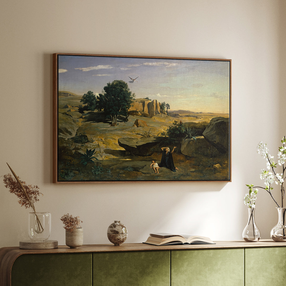 Hagar in the Wilderness, 1835 - Floater Framed Canvas Print
