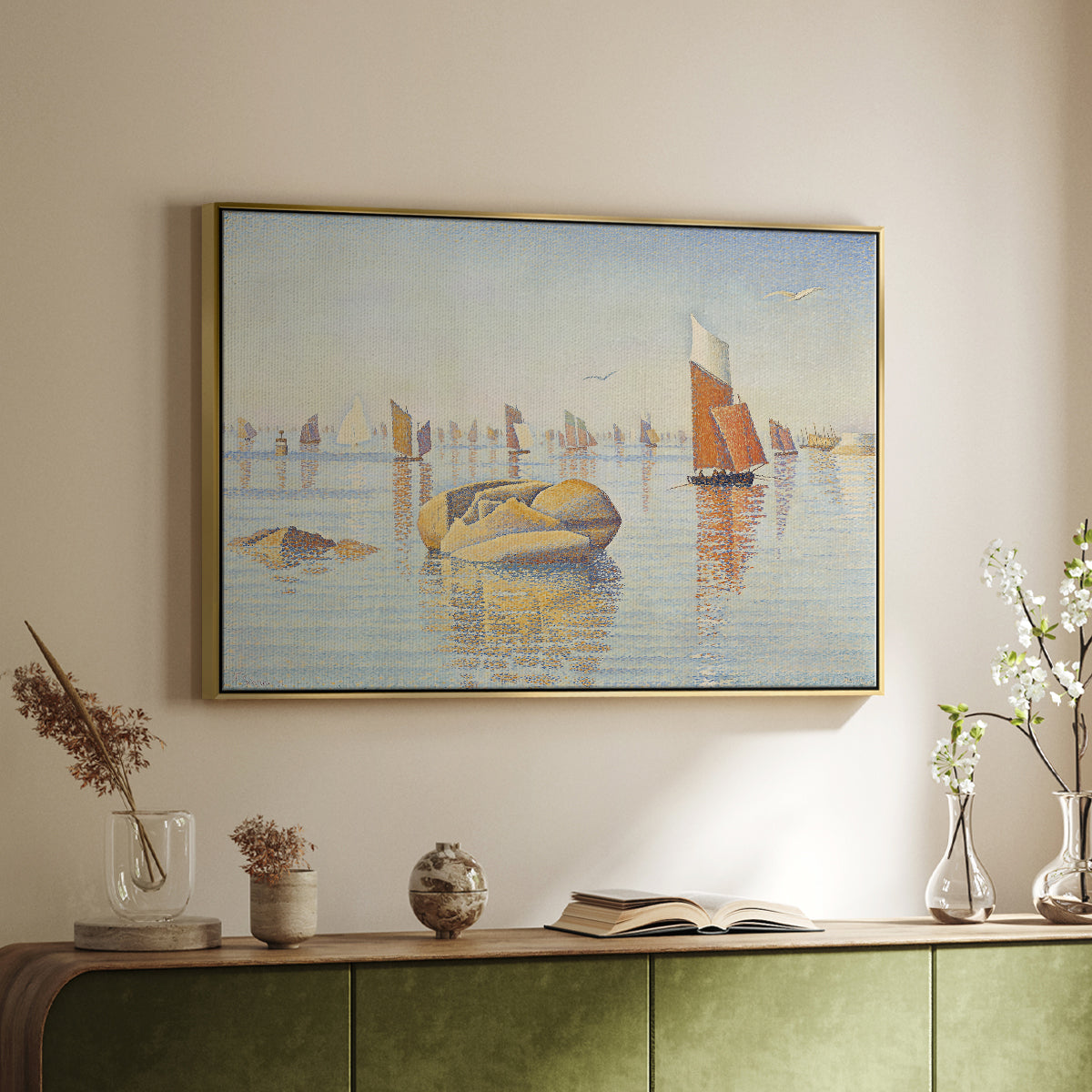 Concarneau, Quiet Morning, Opus 219, 1891 - Floater Framed Canvas Print