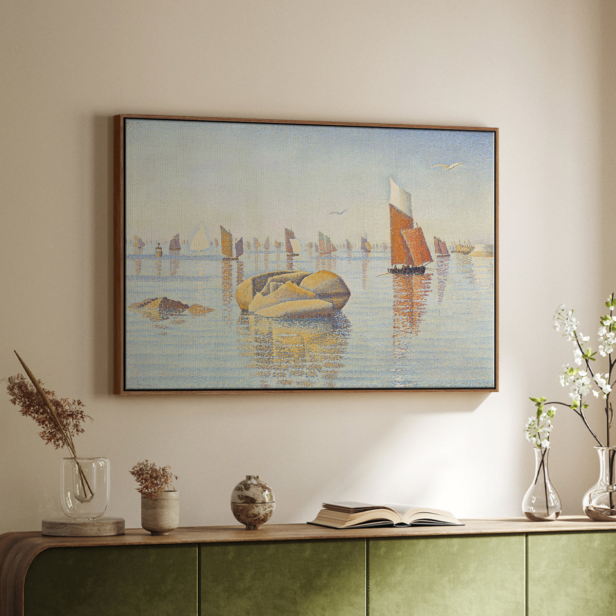 Concarneau, Quiet Morning, Opus 219, 1891 - Floater Framed Canvas Print