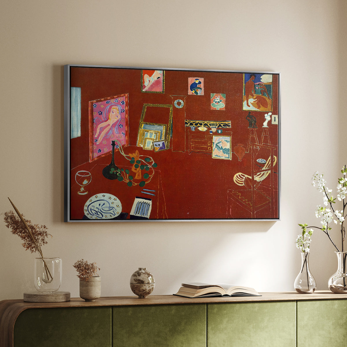 The Red Studio (L'Atelier Rouge), 1911 - Floater Framed Canvas Print