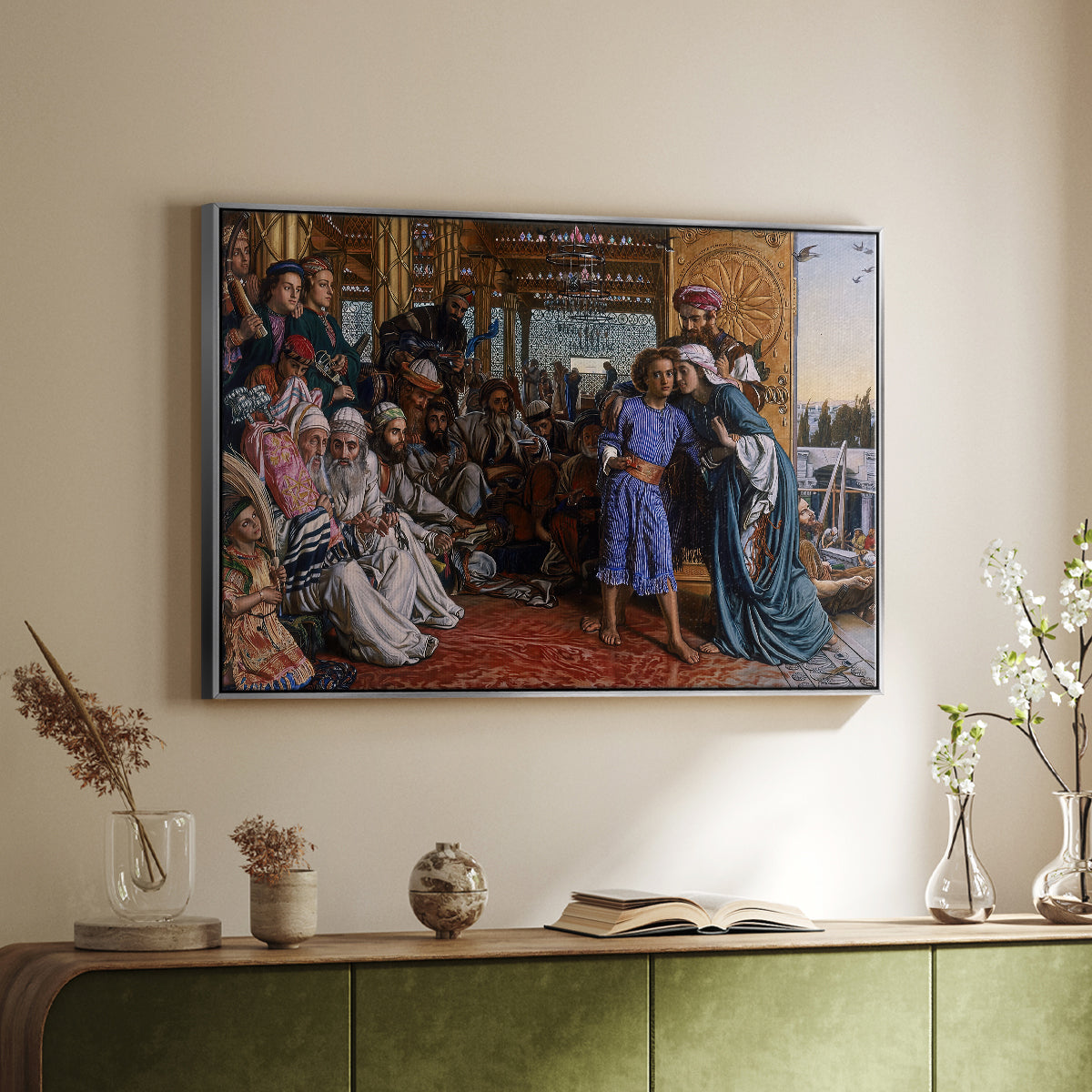 The Finding of the Saviour in the Temple, 1854-1860 - Floater Framed Canvas Print