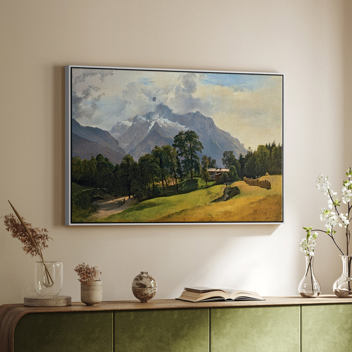 Mountains in Berchtesgaden - Floater Framed Canvas Print
