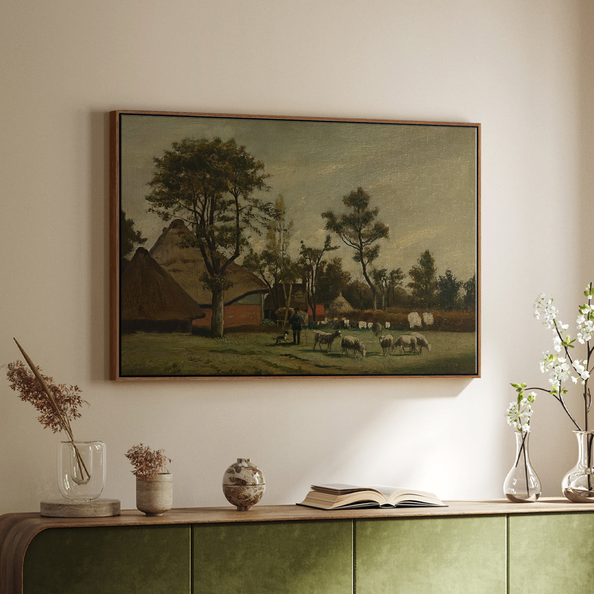 Farmhouse, c. 1865-1875 - Floater Framed Canvas Print
