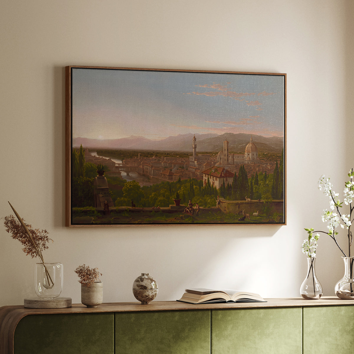 View of Florence from San Miniato, 1837 - Floater Framed Canvas Print