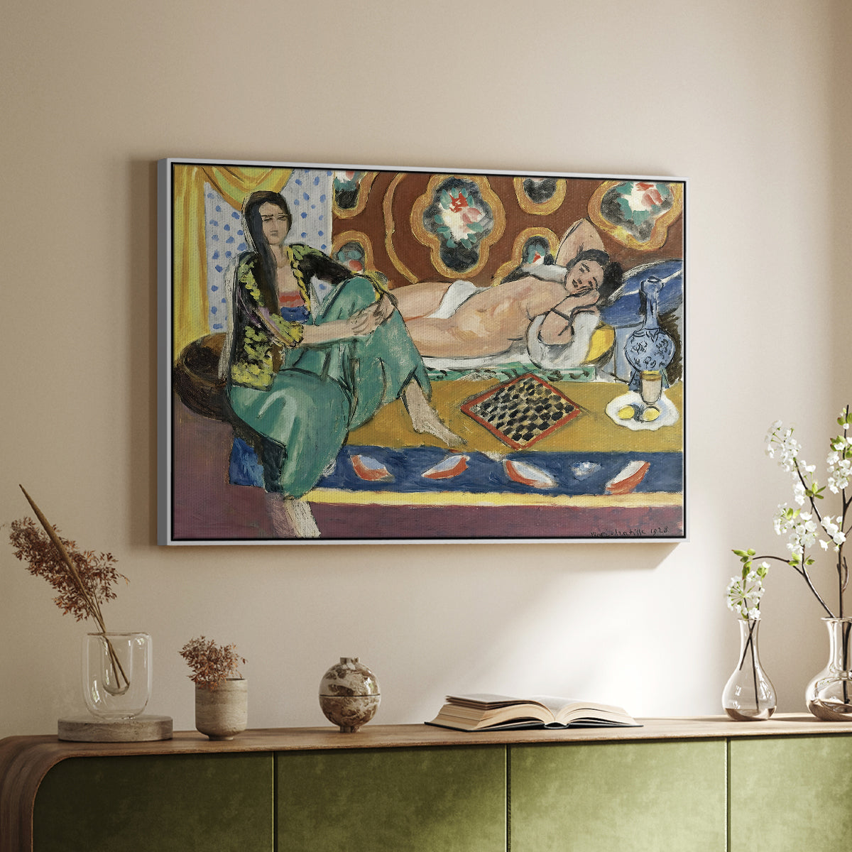 Odalisques Playing Checkers (Odalisques jouant aux dames), 1928 - Floater Framed Canvas Print