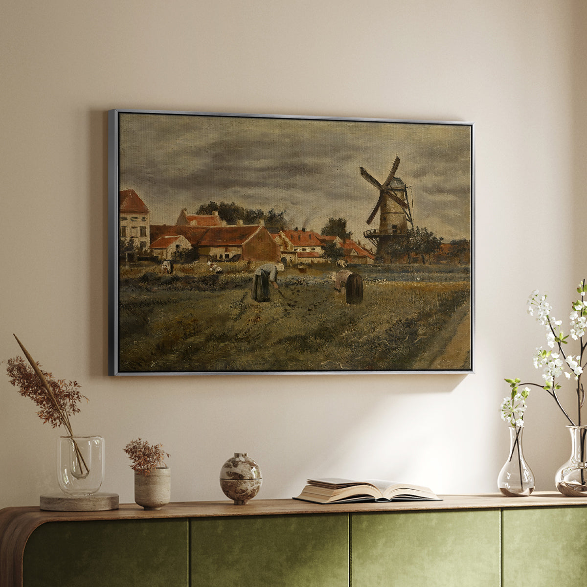 The Potato Harvest, c. 1875 - Floater Framed Canvas Print