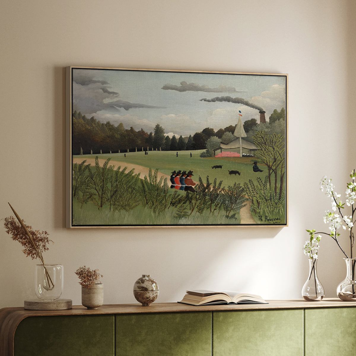 The Chair Factory at Alfortville, 1897 - Floater Framed Canvas Print