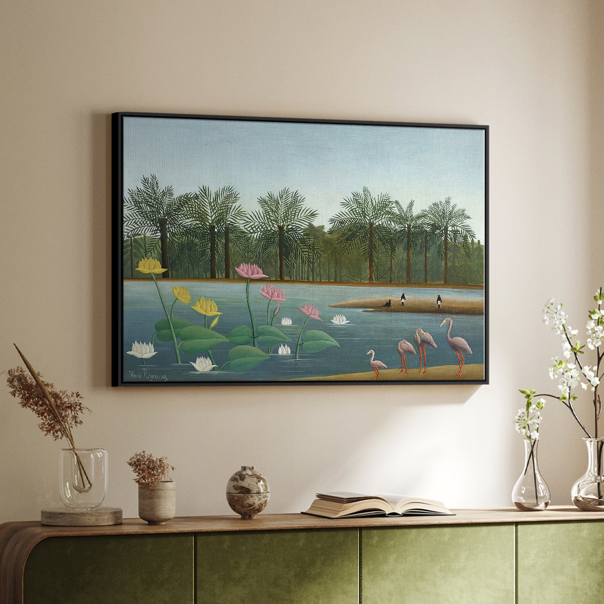 The Flamingoes (Les Flamants), 1907 - Floater Framed Canvas Print