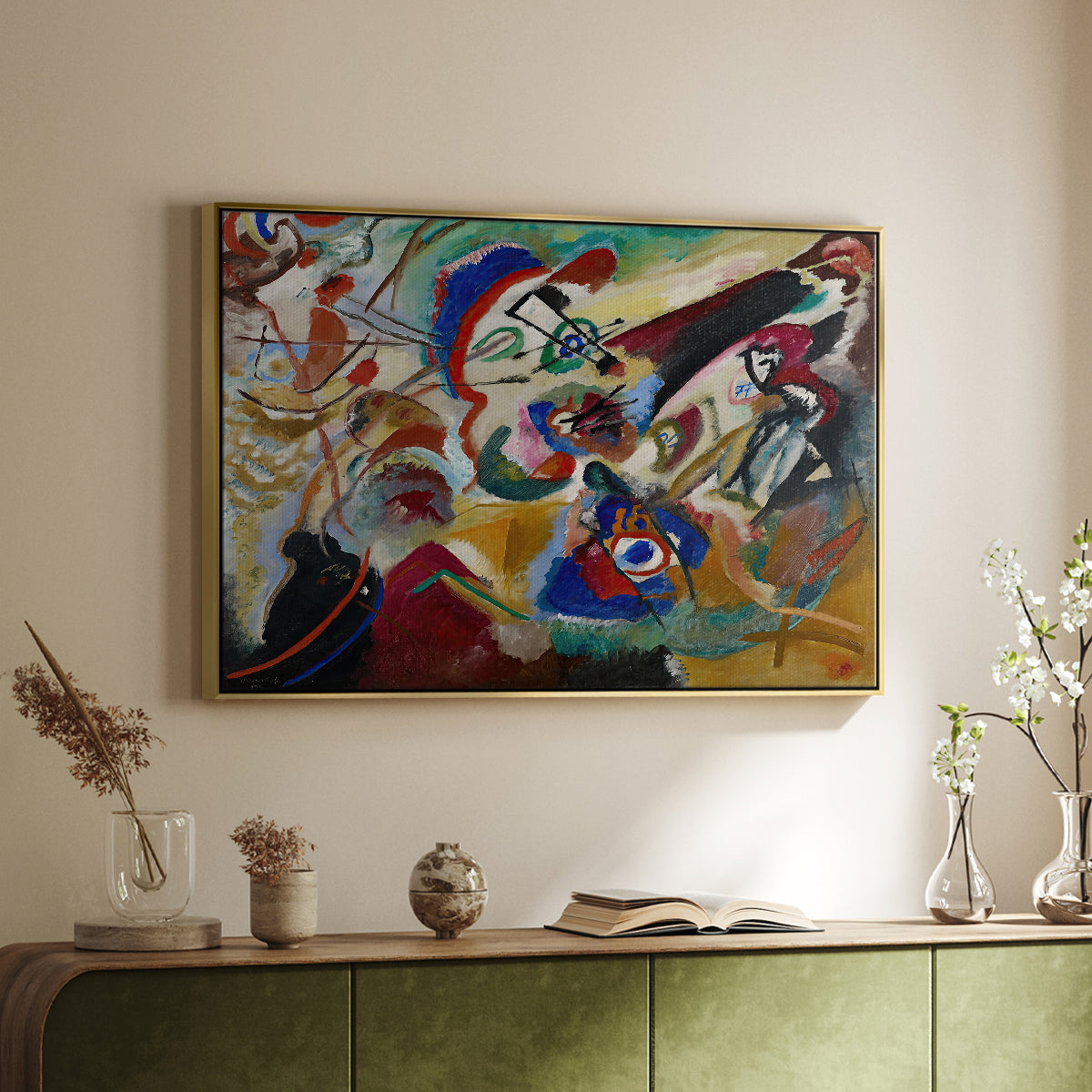 Fragment 2 for Composition VII, 1913 - Floater Framed Canvas Print