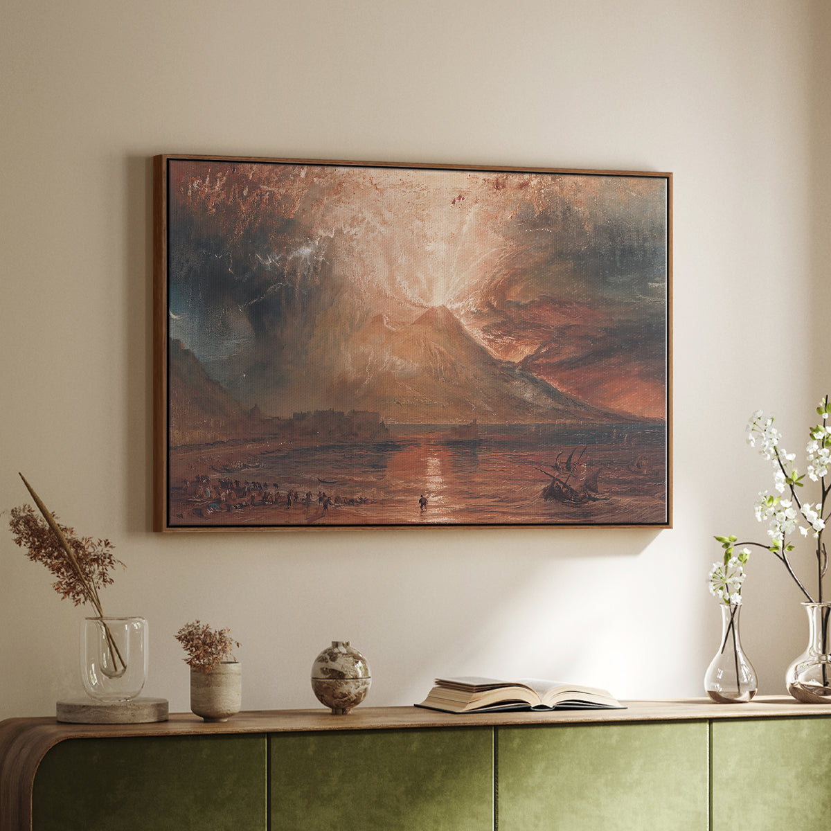 Vesuvius in Eruption, c. 1817 - Floater Framed Canvas Print