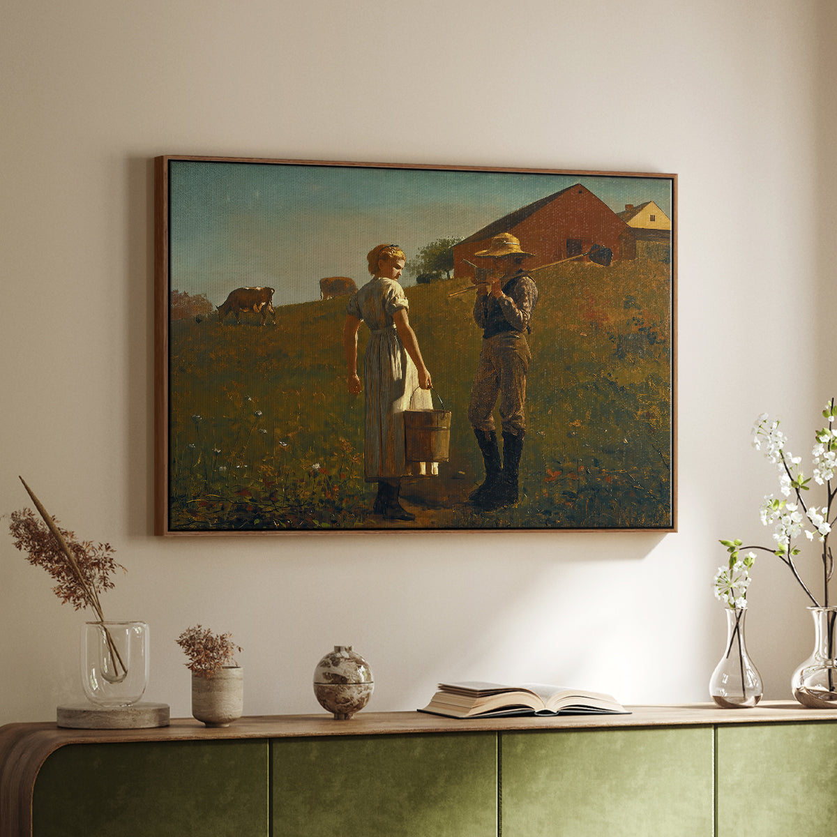 A Temperance Meeting, 1874 - Floater Framed Canvas Print