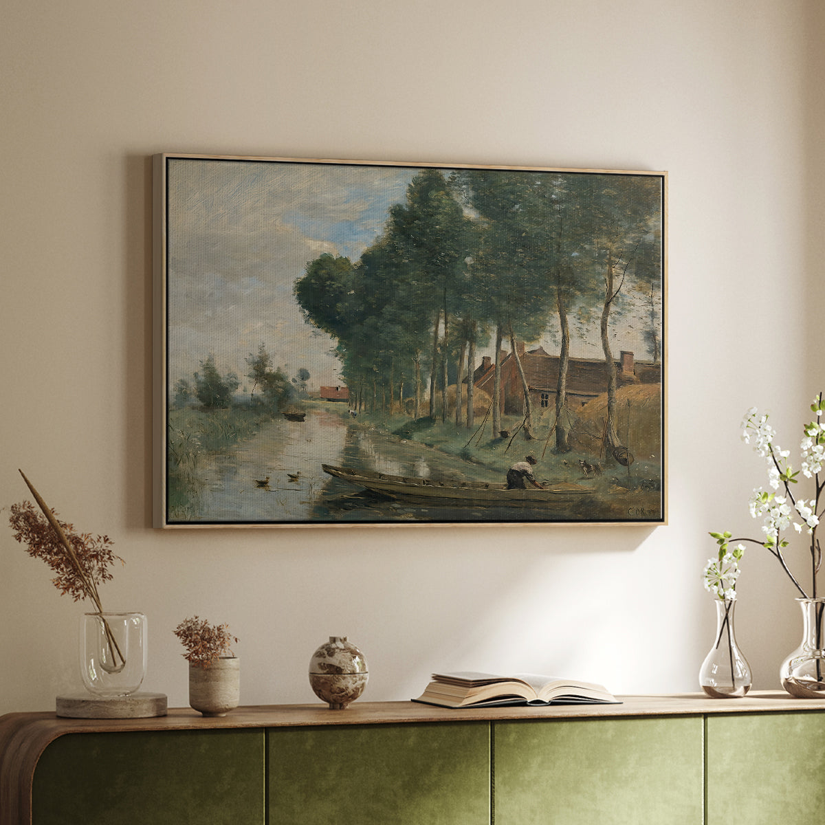Landscape at Arleux-du-Nord, c. 1871-1874 - Floater Framed Canvas Print