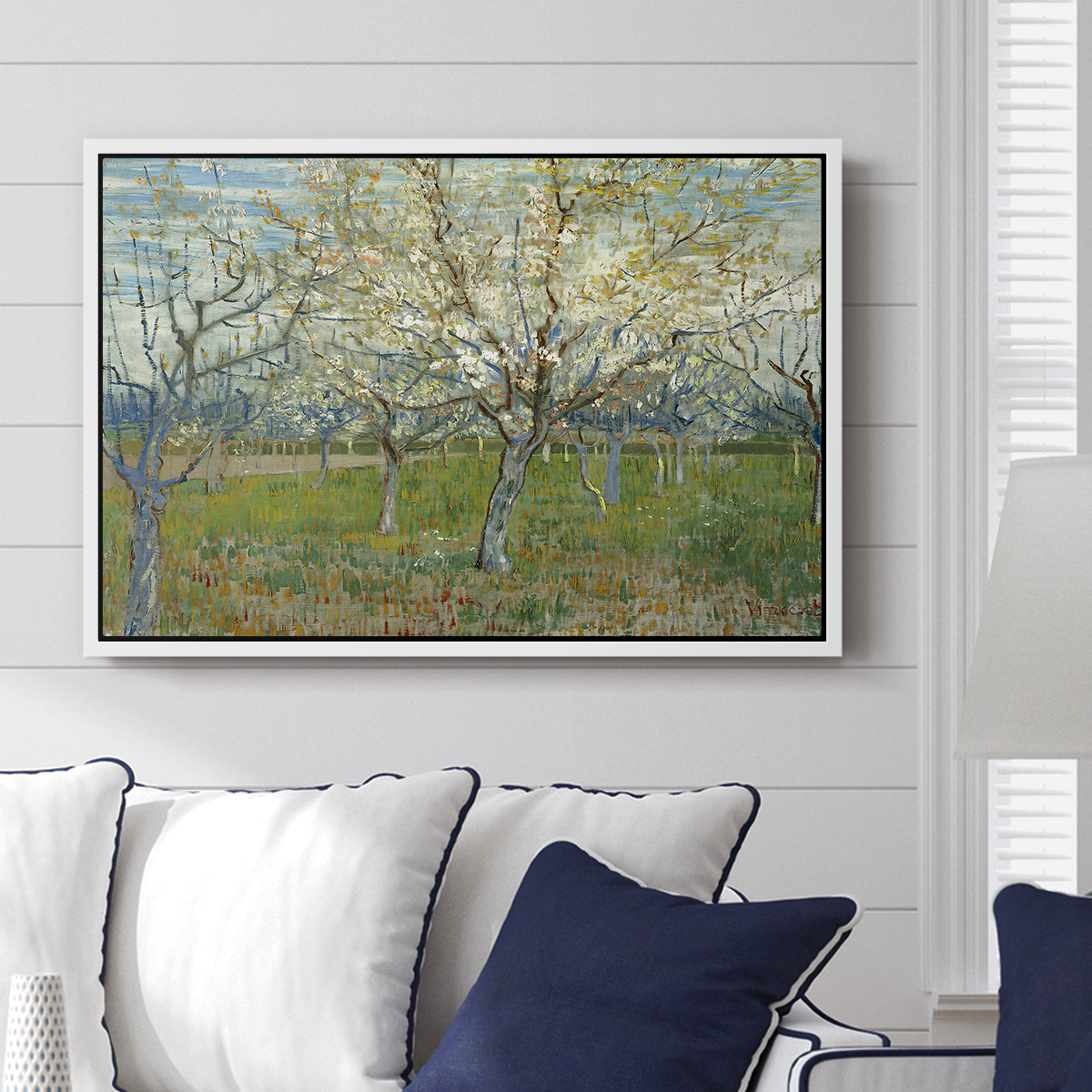 The Pink Orchard, 1888 - Floater Framed Canvas Print