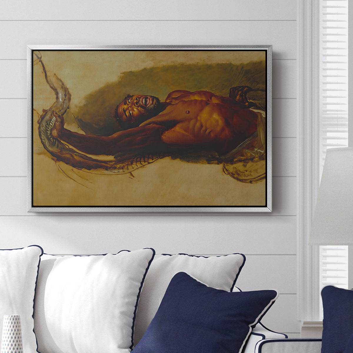 Man Struggling with a Boa Constrictor, c. 1803 - Floater Framed Canvas Print