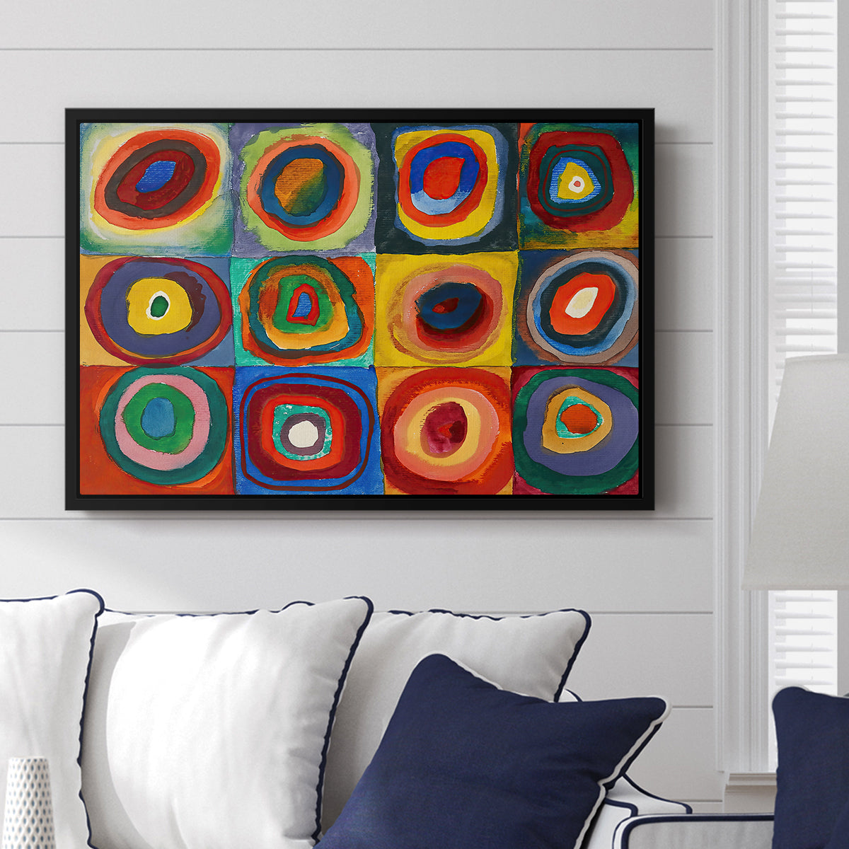 Color Study: Squares with Concentric Circles, 1913 - Floater Framed Canvas Print