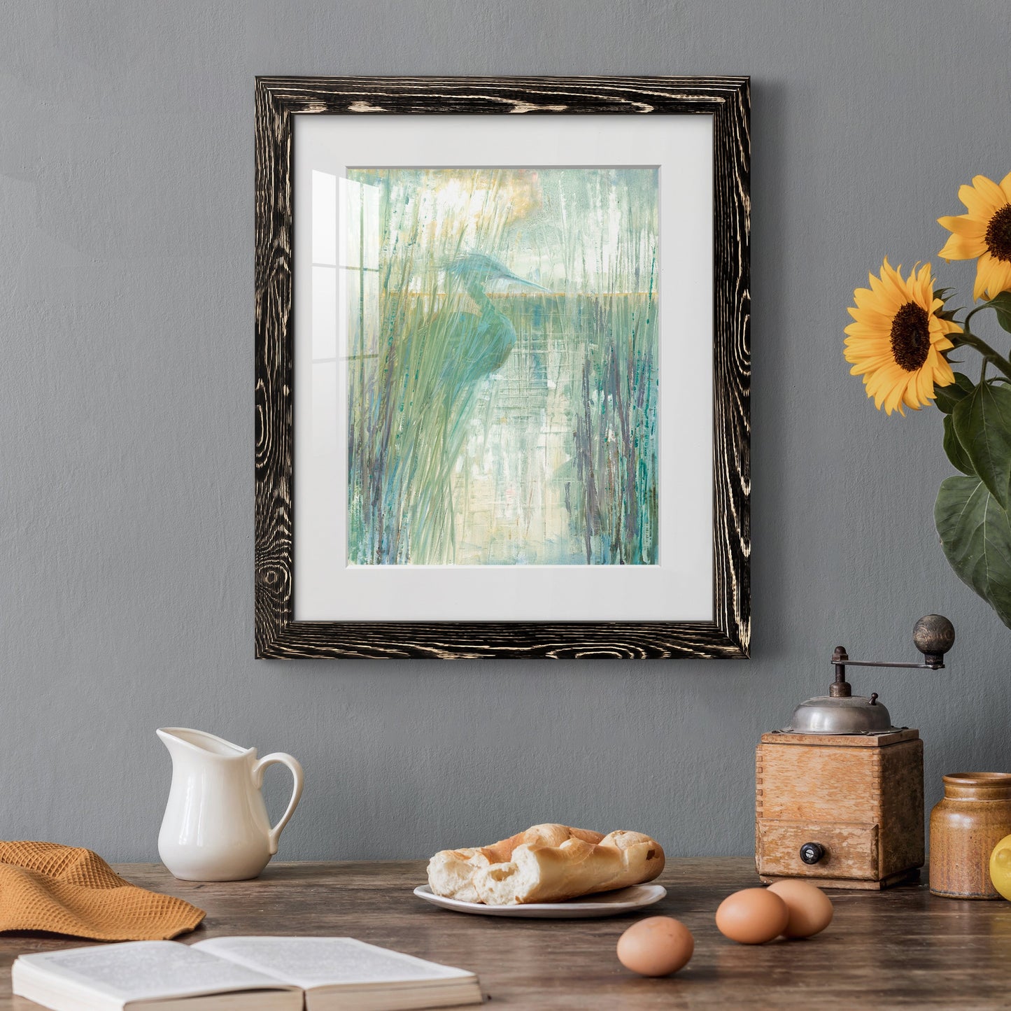 Morning Egret I - Premium Framed Print - Distressed Barnwood Frame - Ready to Hang