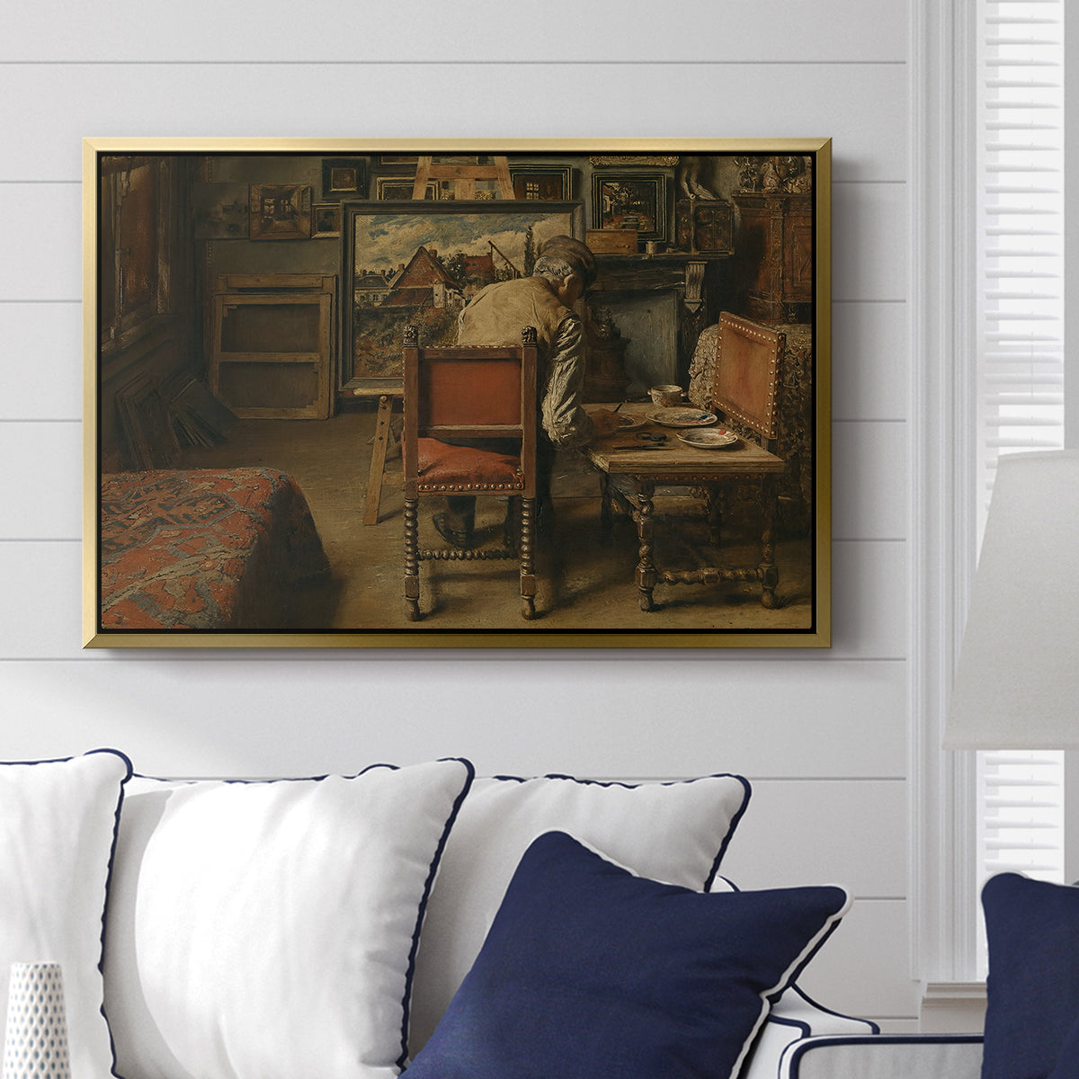 The Retoucher (The Restorer), 1876 - Floater Framed Canvas Print