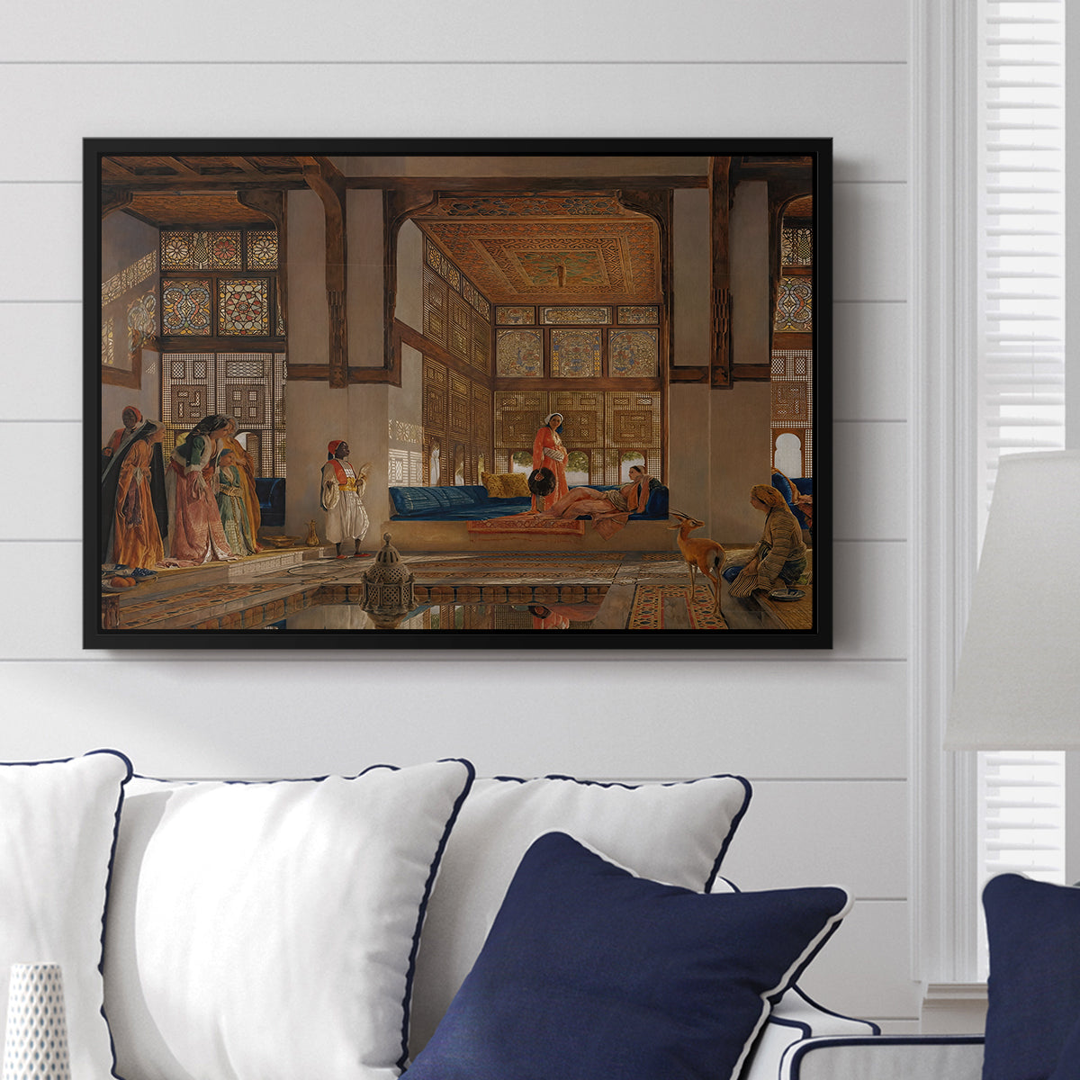 A Lady Receiving Visitors (The Reception), 1873 - Floater Framed Canvas Print