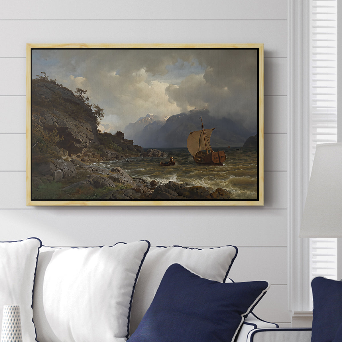 From the Western Coast of Norway, 1862 - Floater Framed Canvas Print