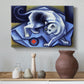 Canvas art print featuring a cubist depiction of motion, styled above a decorative console