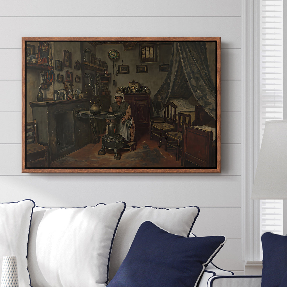 Interior, c. 1865-1870 - Floater Framed Canvas Print