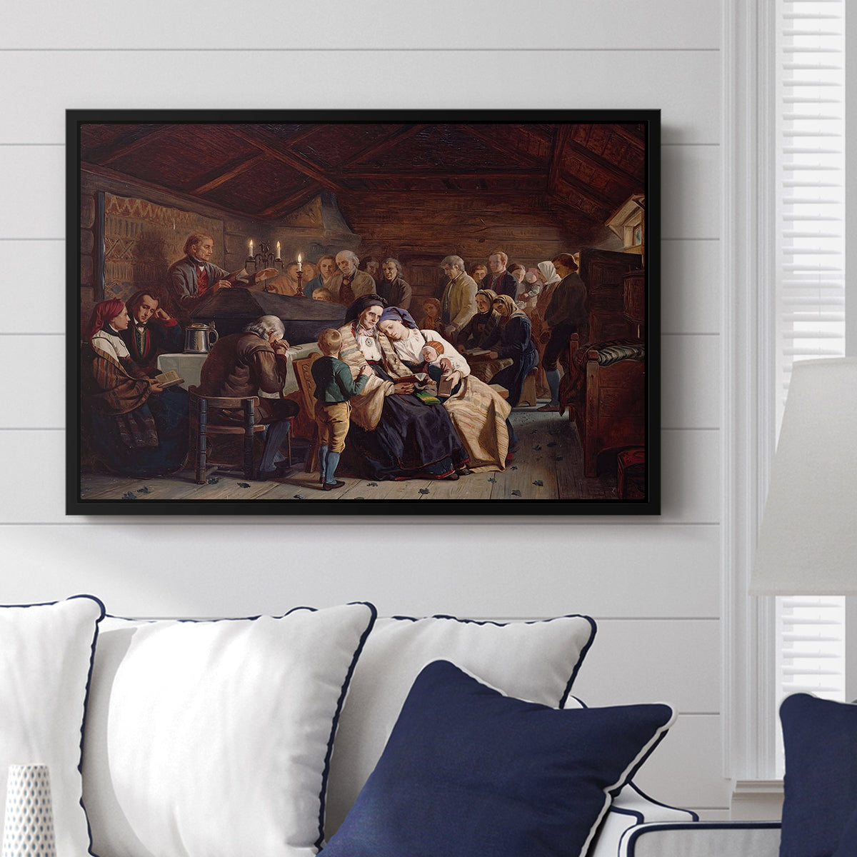 Funeral Feast, 1854 - Floater Framed Canvas Print