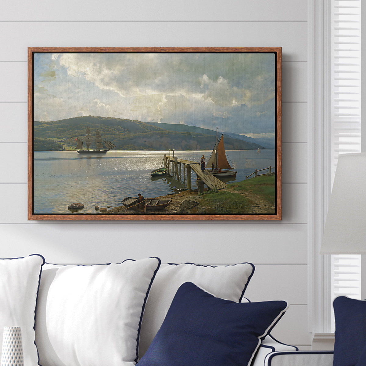 The Jetty at Feste near Moss, 1898 - Floater Framed Canvas Print