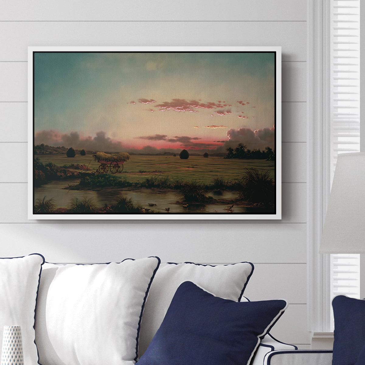 The Marshes at Rhode Island, 1866 - Floater Framed Canvas Print