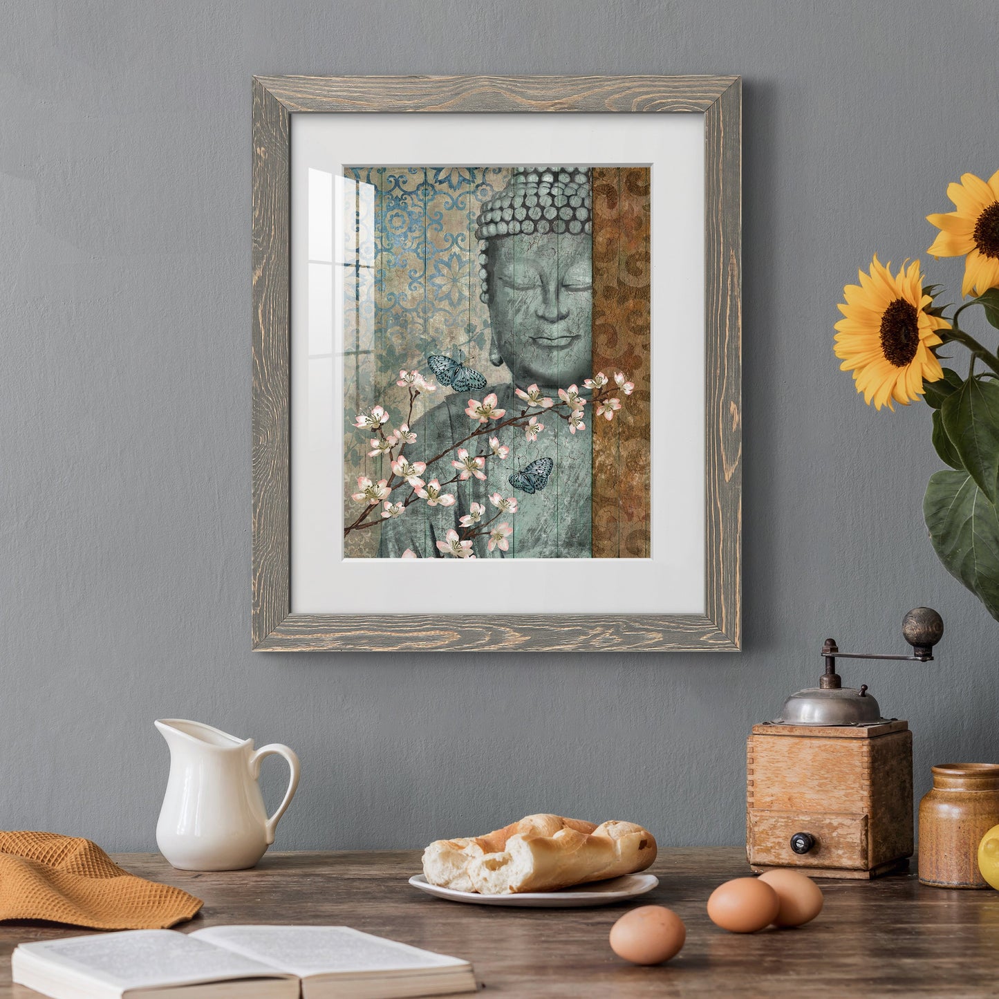 Buddha - Premium Framed Print - Distressed Barnwood Frame - Ready to Hang