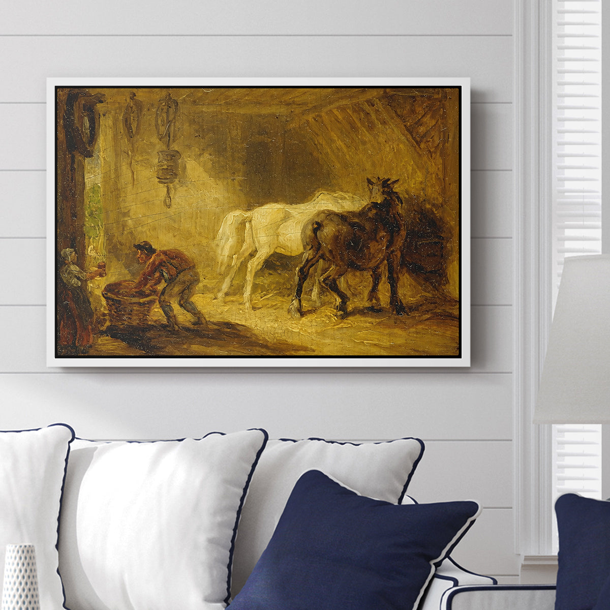 Heath Ewe and Lambs, 1810 - Floater Framed Canvas Print