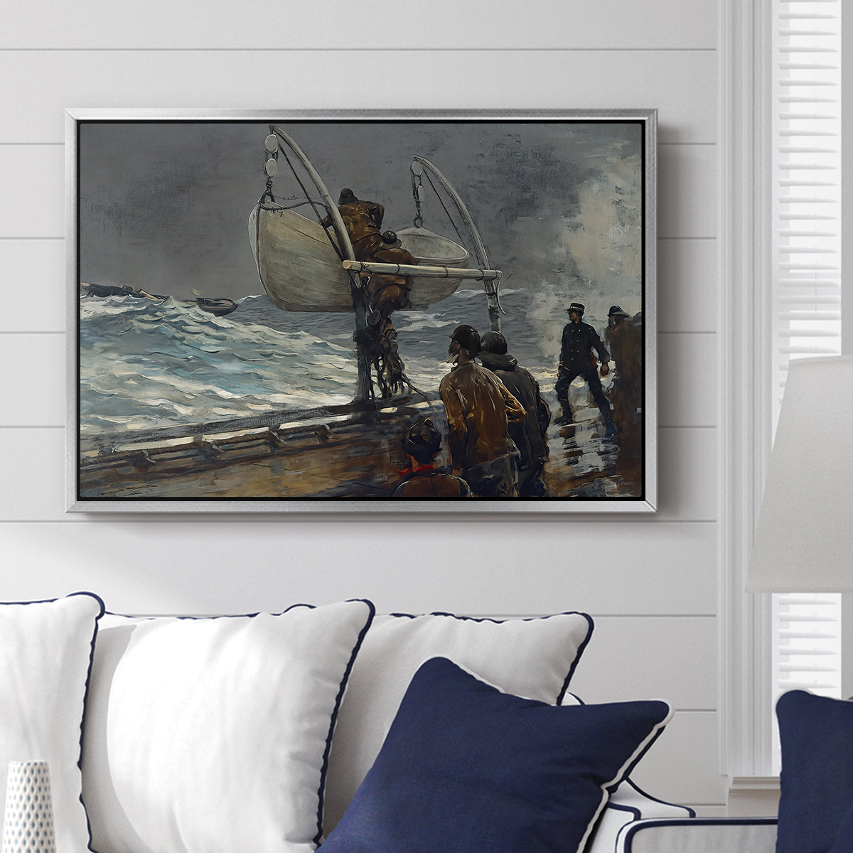 The Signal of Distress, c. 1896 - Floater Framed Canvas Print