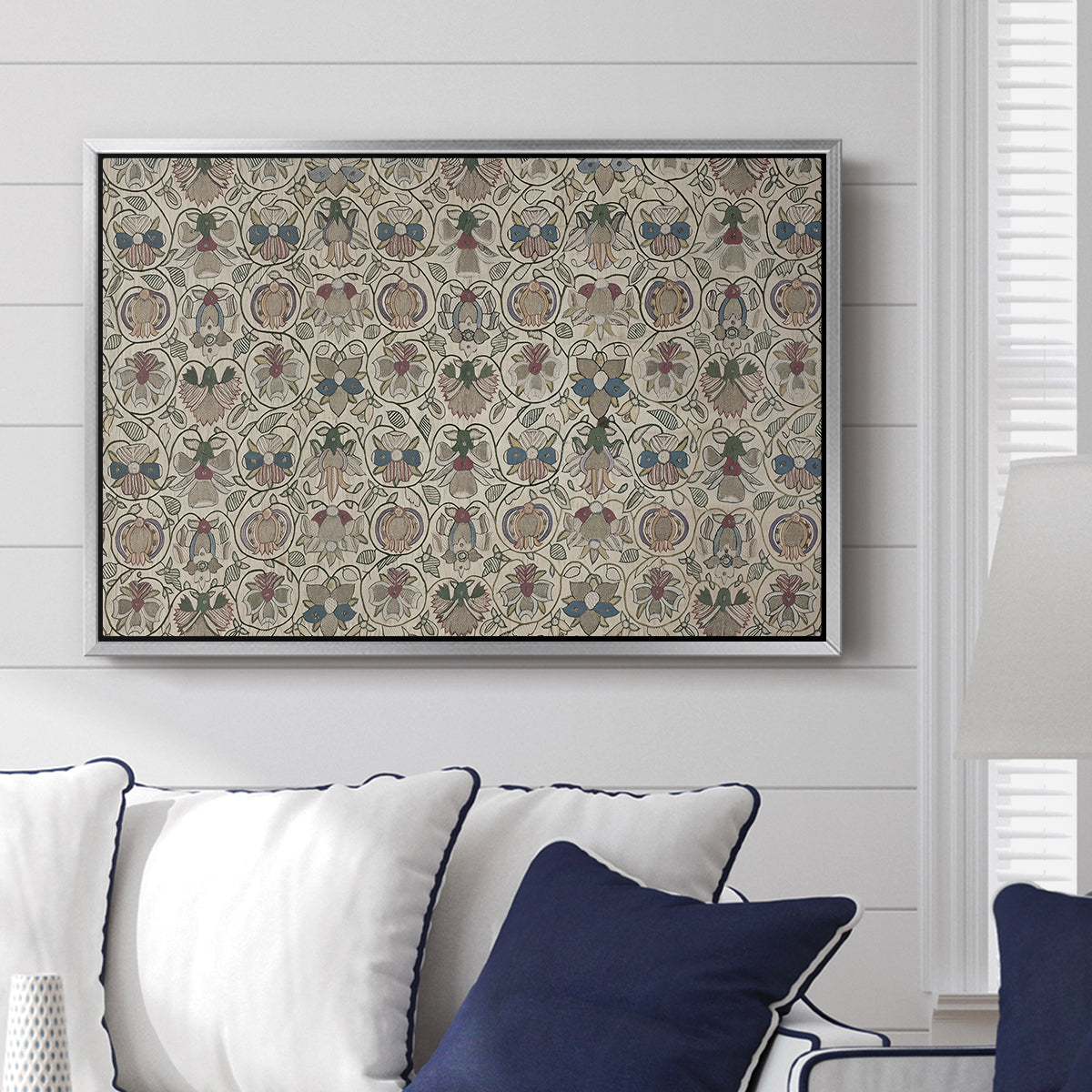 Long Cushion Cover (Printed Textile), c. 1600 - Floater Framed Canvas Print