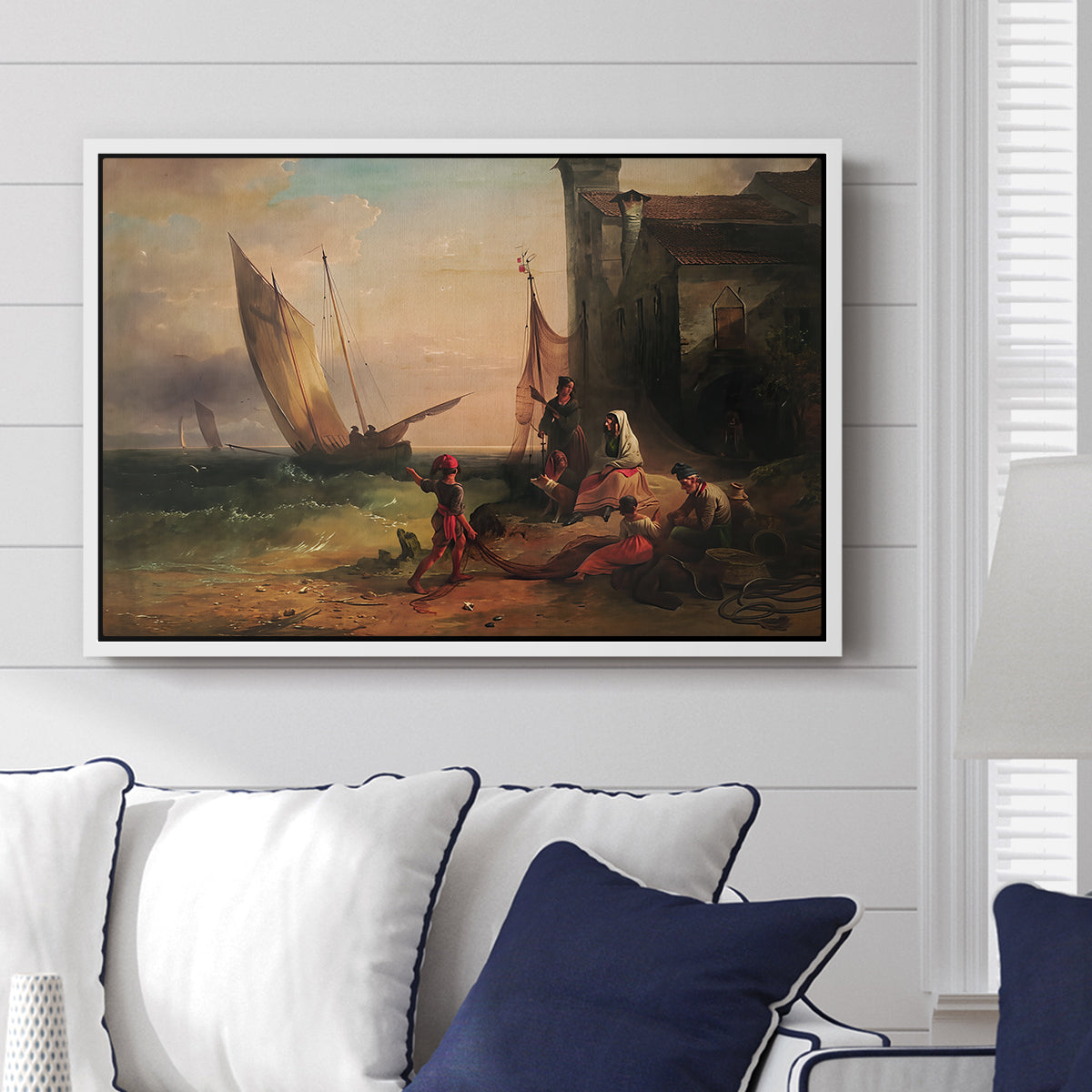 Fisherman's Family from Chioggia, 1838 - Floater Framed Canvas Print