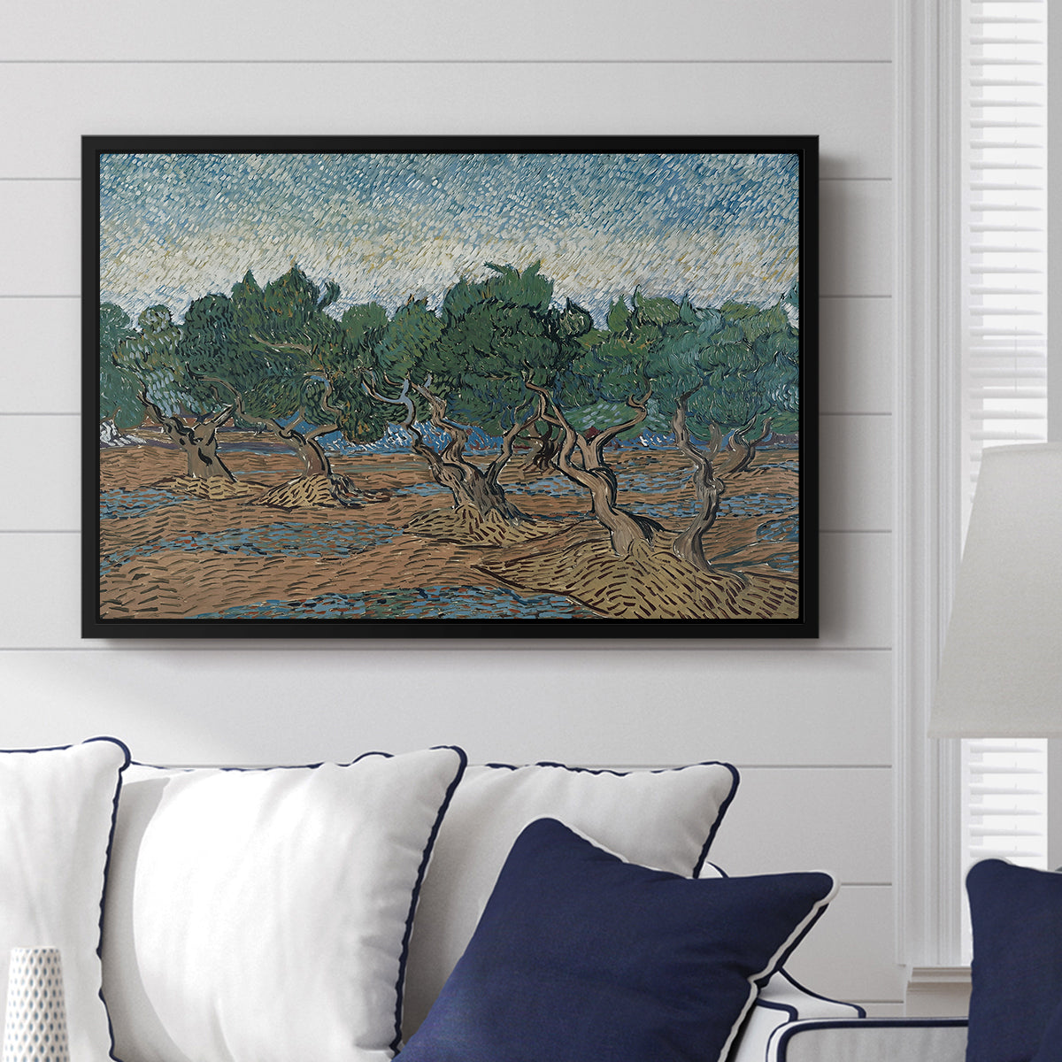 Olive Trees, 1889 - Floater Framed Canvas Print
