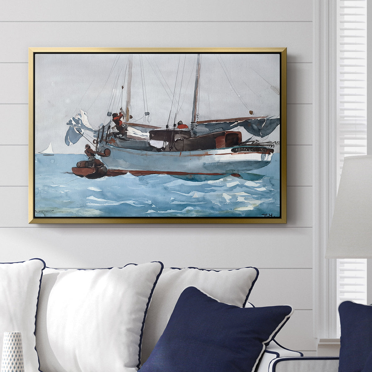 Taking on Wet Provisions, 1903 - Floater Framed Canvas Print