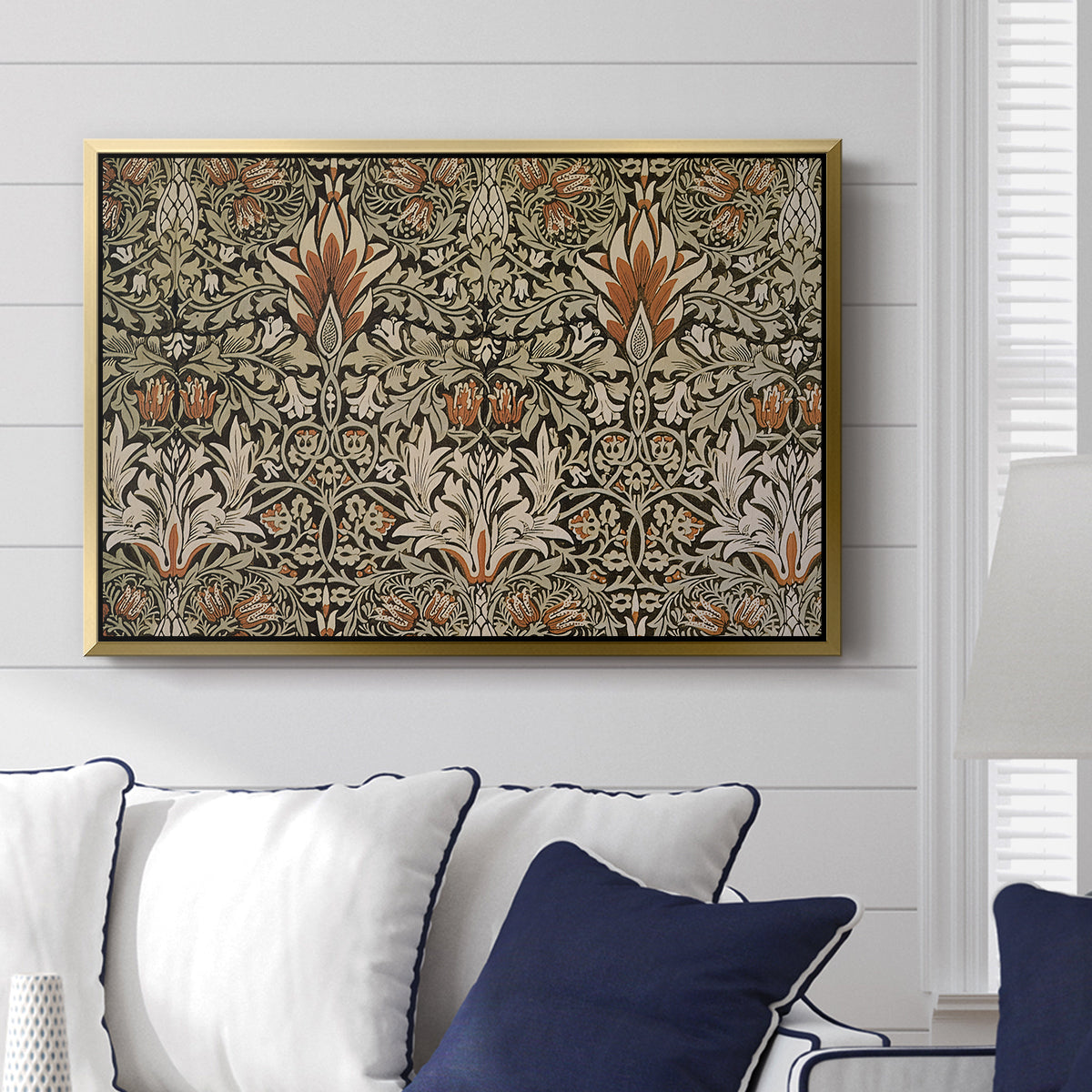 Snakeshead - Charcoal/Spice, c. 1876 - Floater Framed Canvas Print