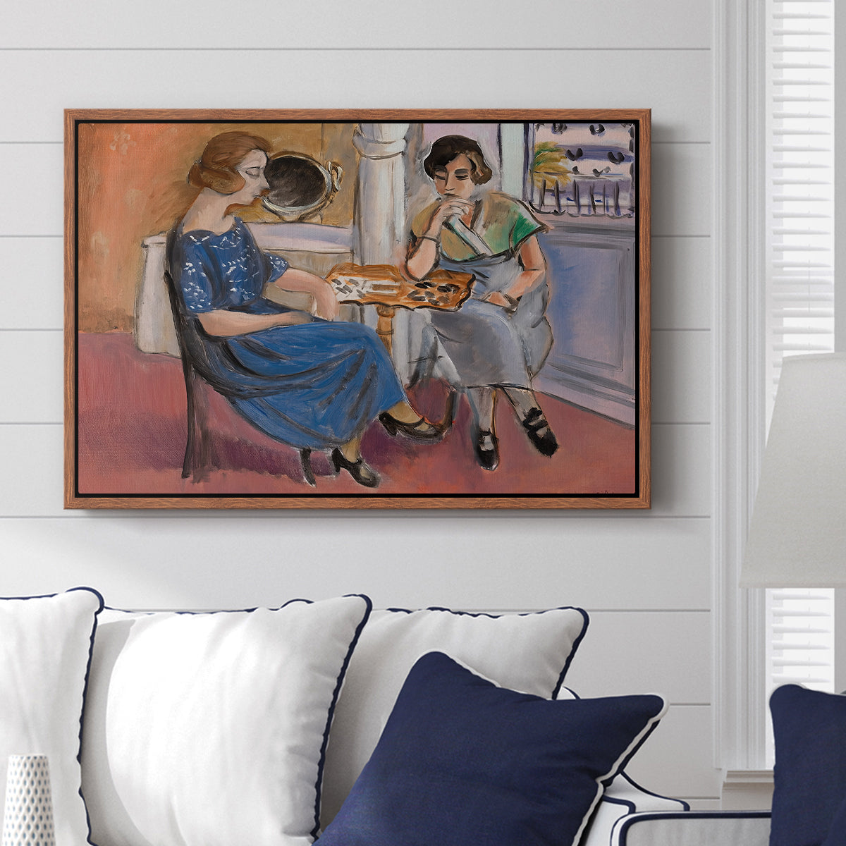 Domino Players, 1921 - Floater Framed Canvas Print