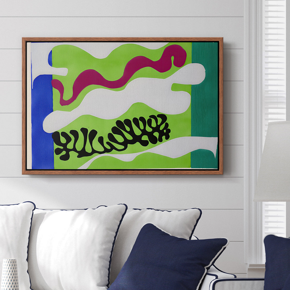 The Lagoon (Le lagon), from Jazz, 1947 - Floater Framed Canvas Print