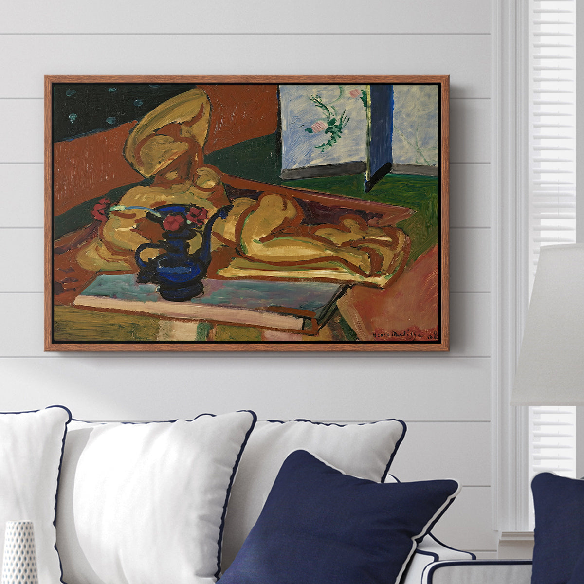 Sculpture and Persian Vase (The Bronze Figure), 1908 - Floater Framed Canvas Print