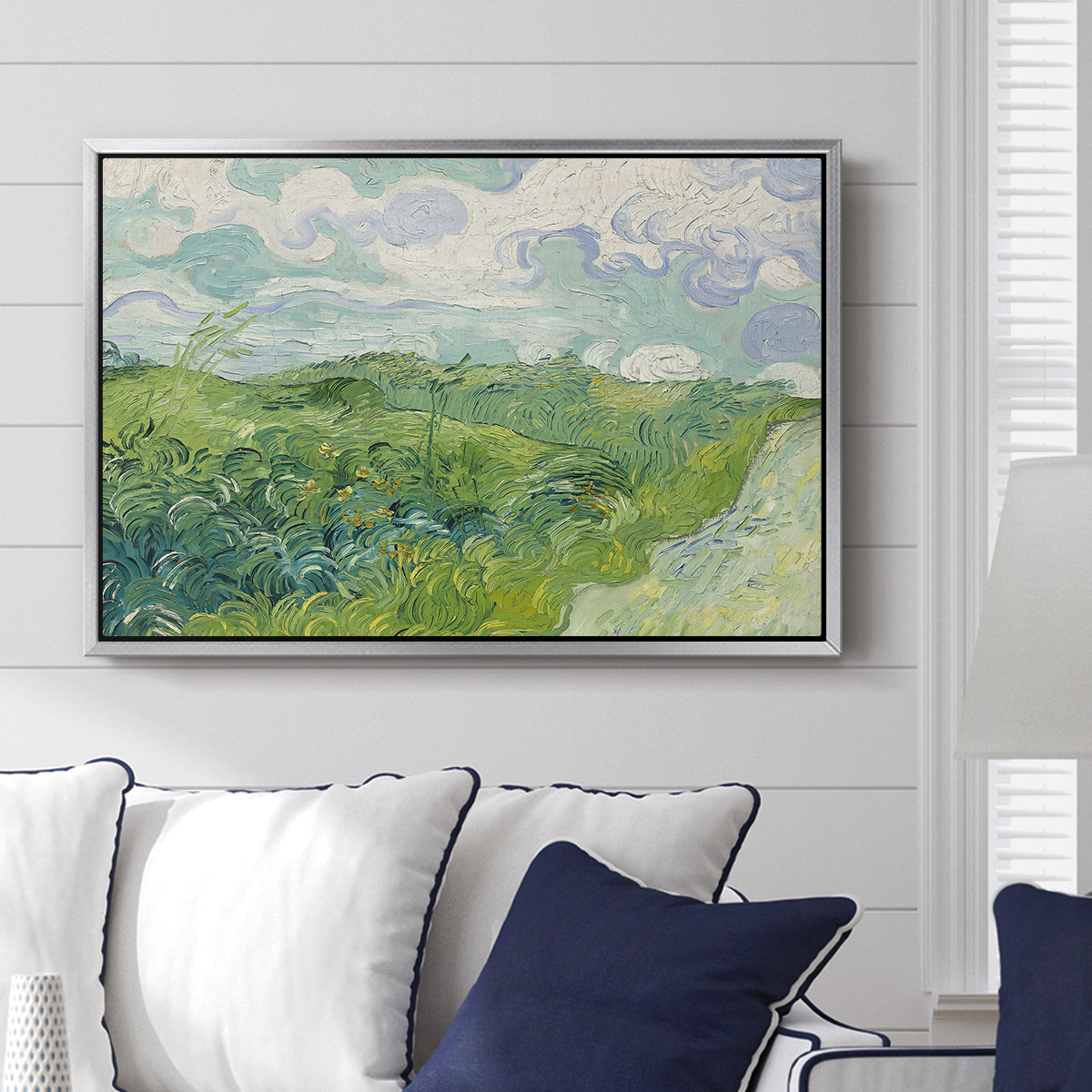 Green Wheat Field, Auvers, 1890 - Floater Framed Canvas Print
