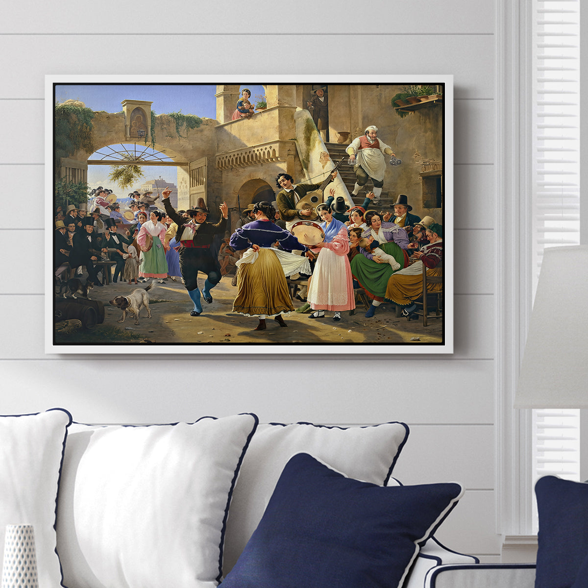 Romans Gathered for Merriment at an Osteria, 1839 - Floater Framed Canvas Print