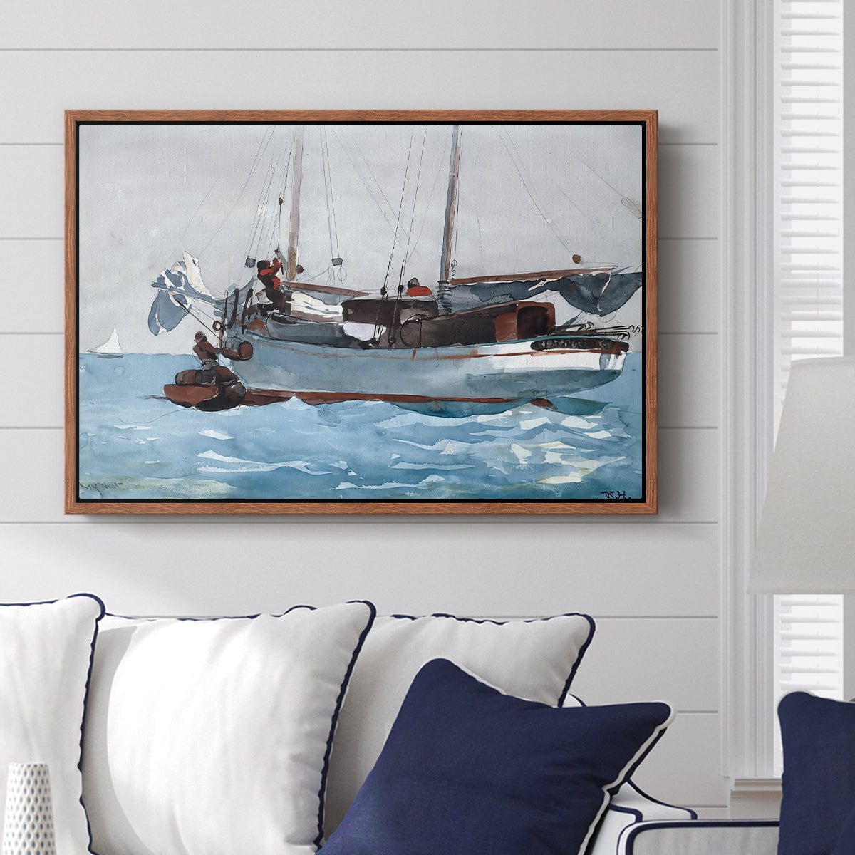 Taking on Wet Provisions, 1903 - Floater Framed Canvas Print
