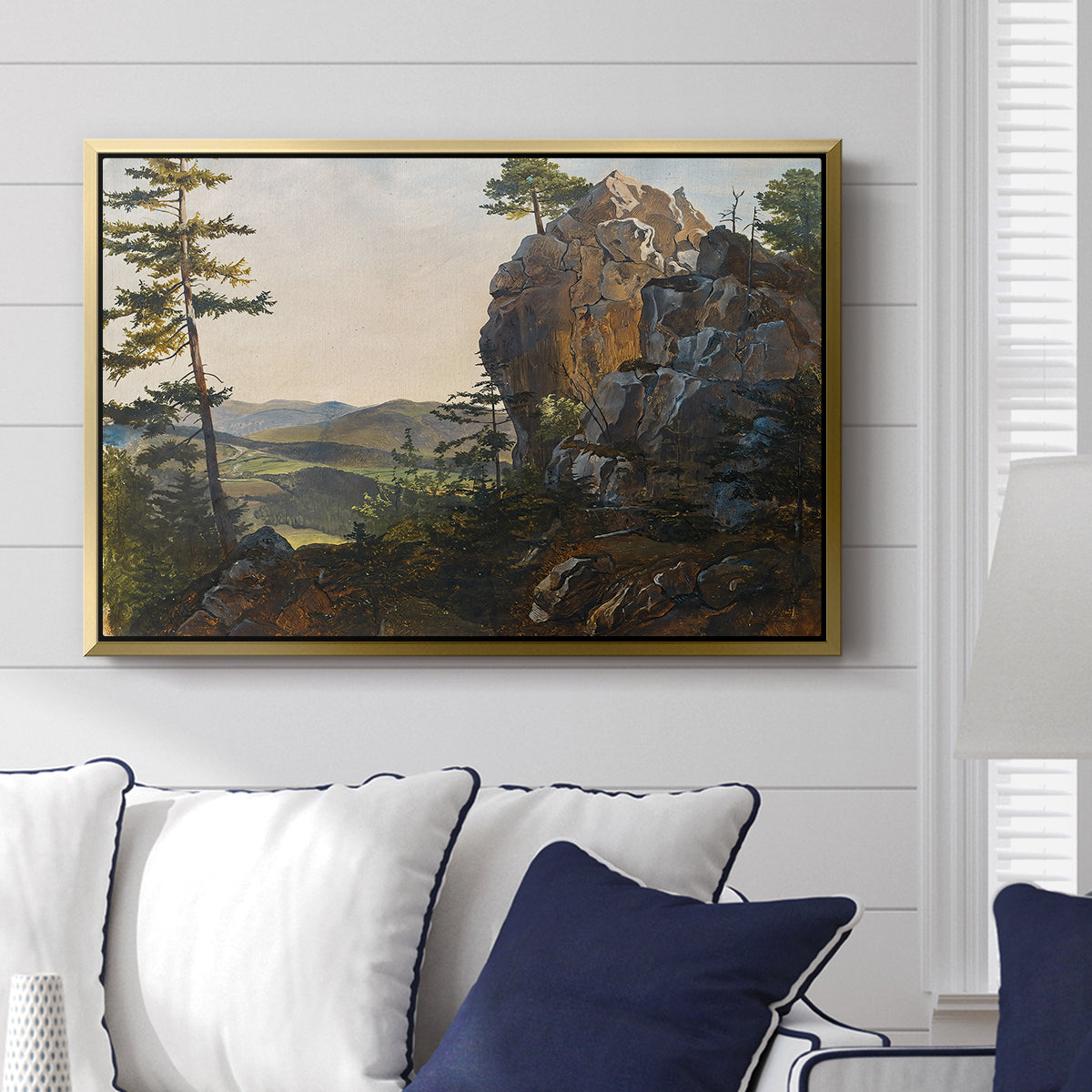 Landscape with the Balbersteine near Miesenbach, 1839 - Floater Framed Canvas Print