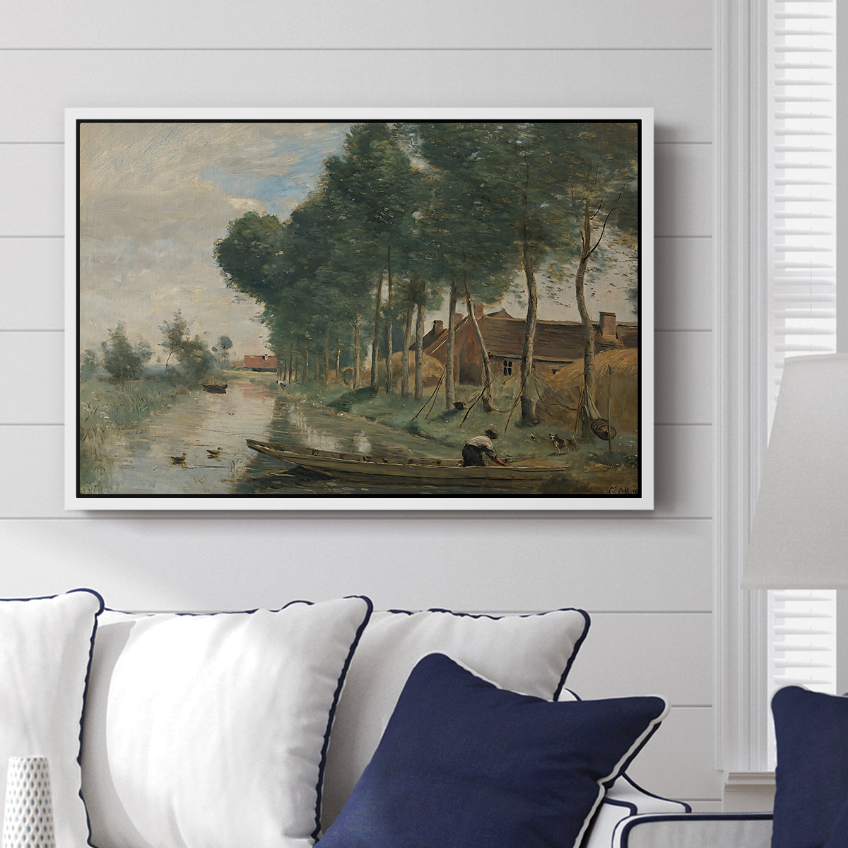 Landscape at Arleux-du-Nord, c. 1871-1874 - Floater Framed Canvas Print