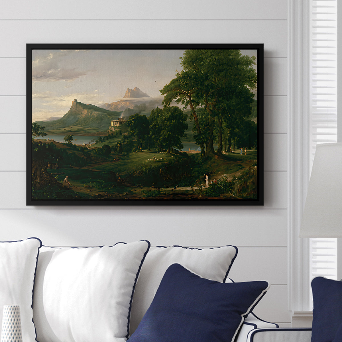 The Course of Empire: The Arcadian or Pastoral State, 1834 - Floater Framed Canvas Print