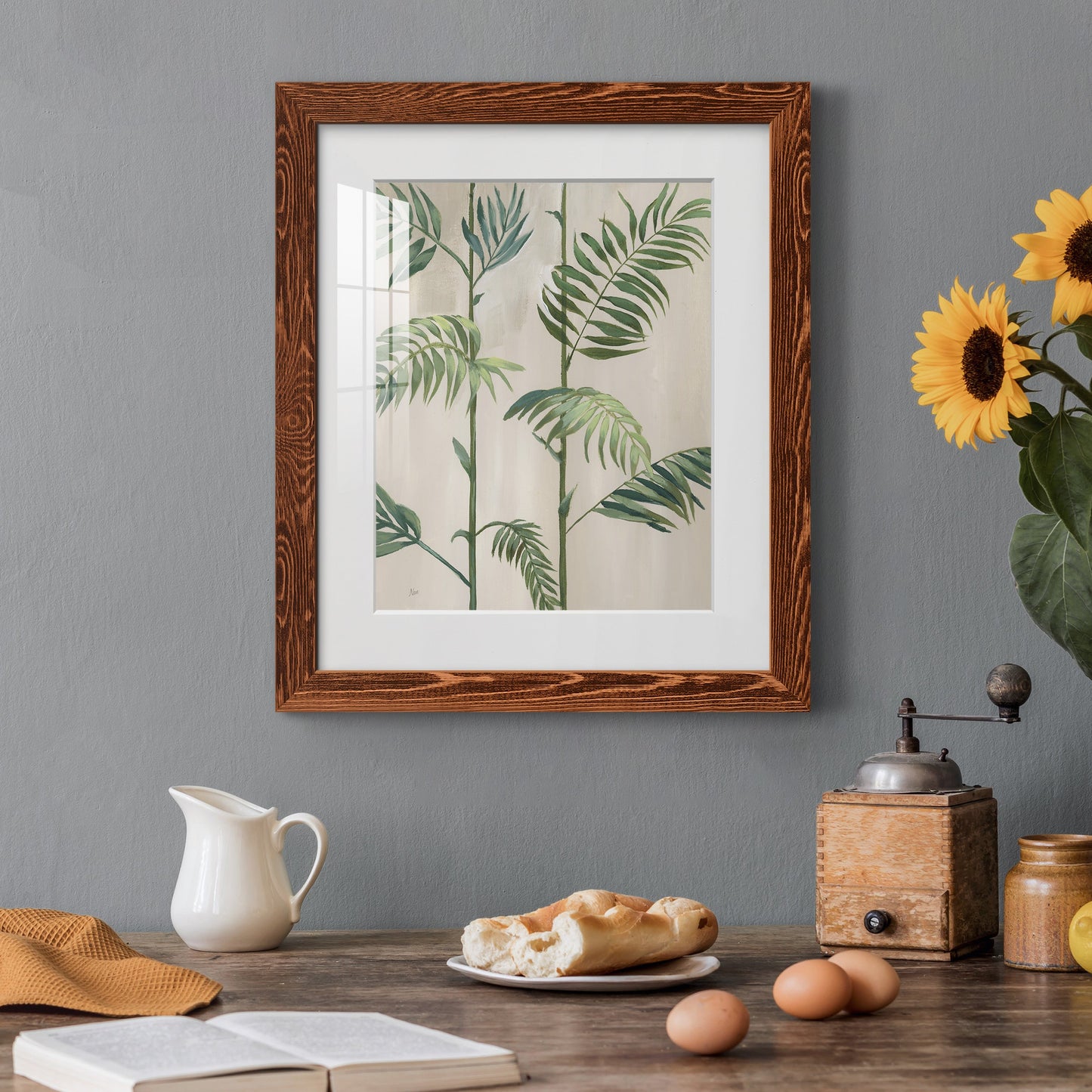 Modern Fronds I - Premium Framed Print - Distressed Barnwood Frame - Ready to Hang