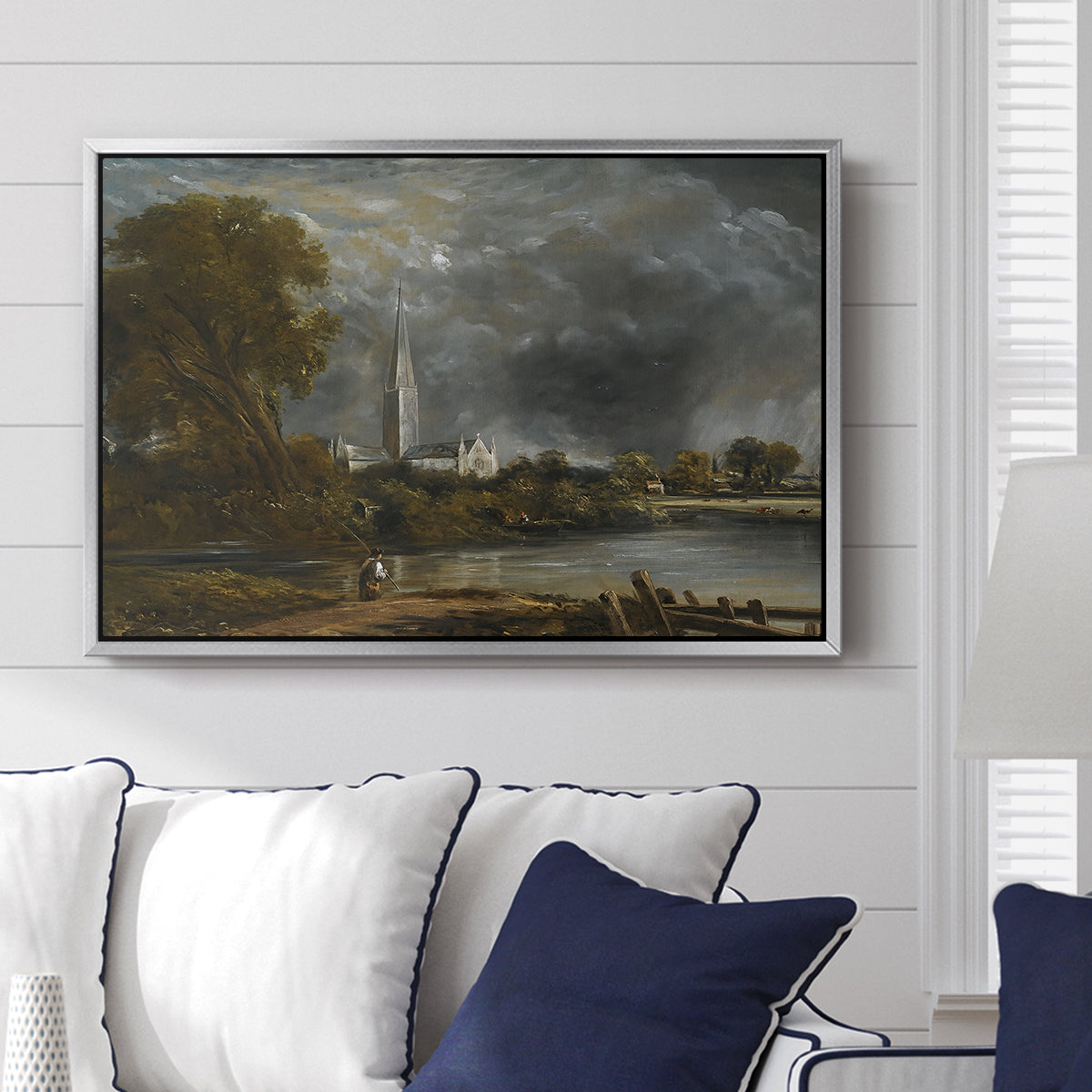 Salisbury Cathedral from the Meadows, c. 1831 - Floater Framed Canvas Print