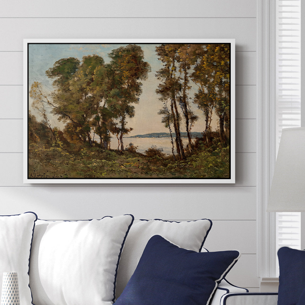 The Banks of the Allier, 1894 - Floater Framed Canvas Print