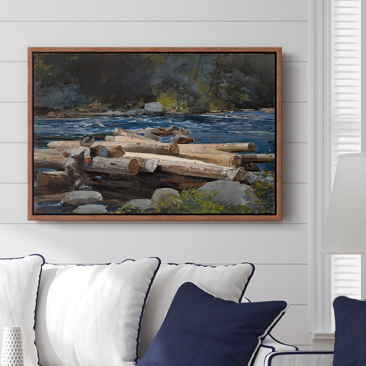 Hudson River, 1892 - Floater Framed Canvas Print