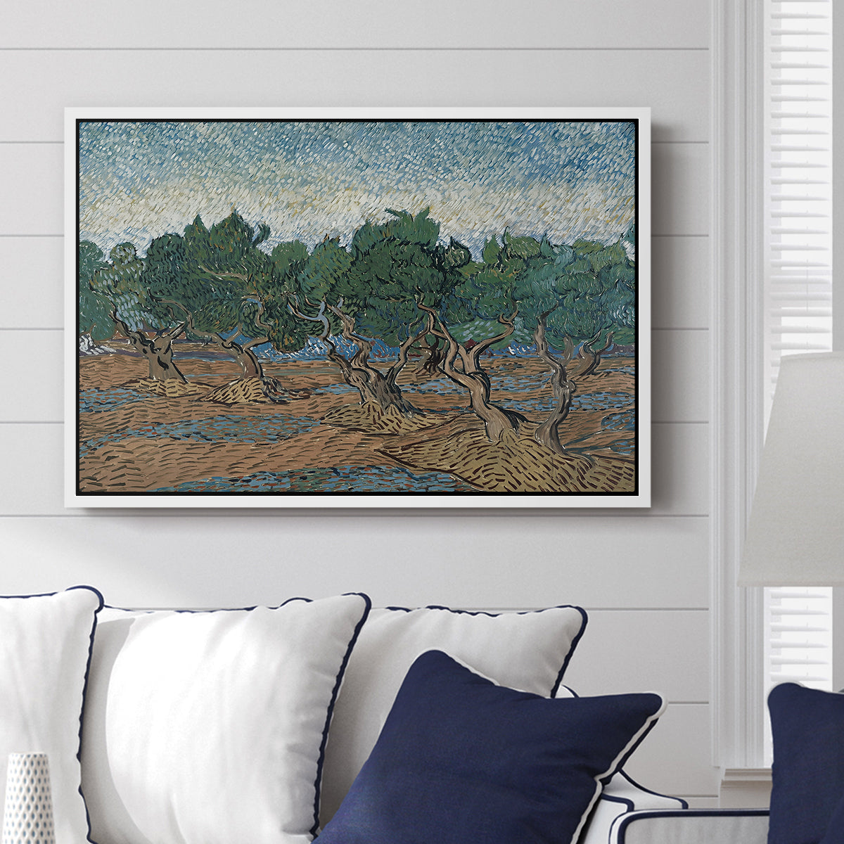 Olive Trees, 1889 - Floater Framed Canvas Print